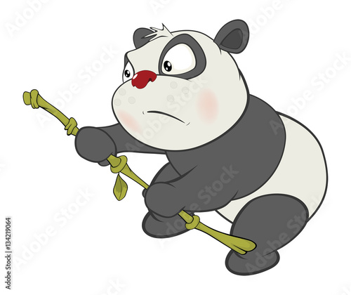 Fototapeta Naklejka Na Ścianę i Meble -  Illustration of a Cute Panda. Cartoon Character 