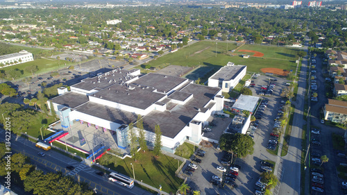 Aerial image of a highschool photo