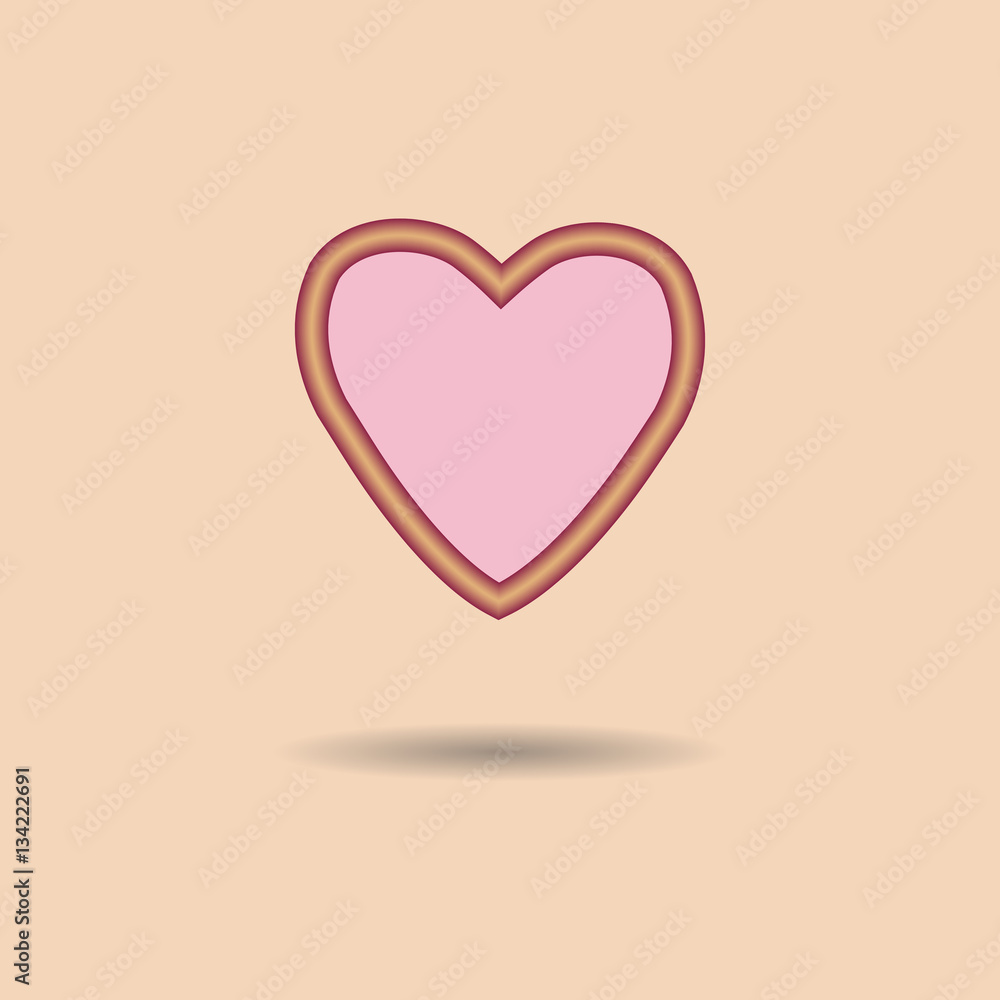 red and pink heart. Love symbol. vector illustration.