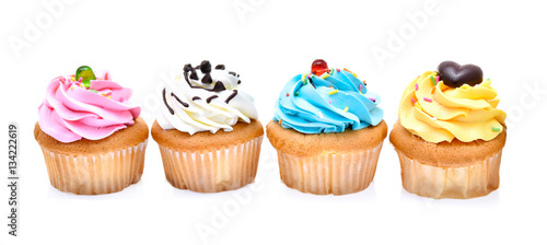 cupcakes isolated on white background