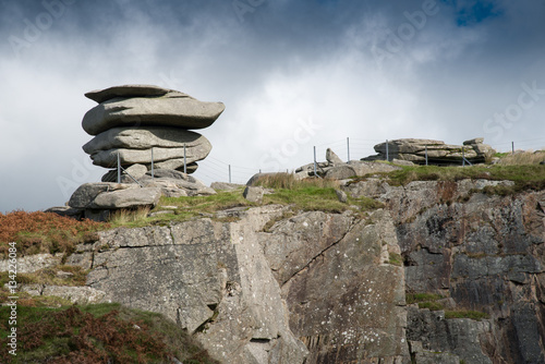 The Cheeswring, a natural rock formation on Stowe's Hill in the Bodmin Moor near Minions in Cornwall. photo