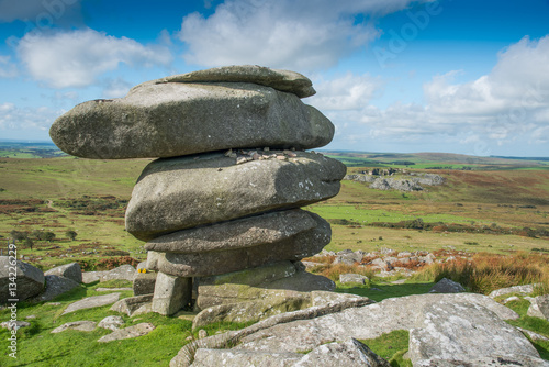 Quadro su tela The Cheeswring, a natural rock formation on Stowe's Hill in the Bodmin Moor near Minions in Cornwall
