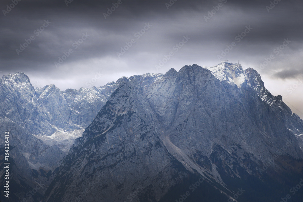 Alps garmisch mountains cloudy