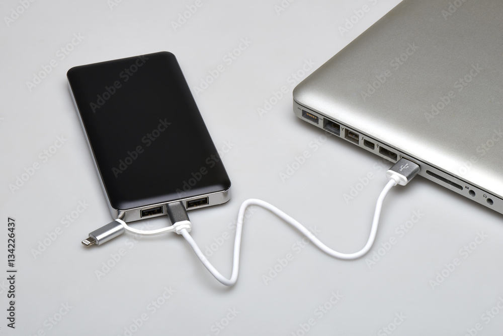 Black portable external power bank Black portable external power bank