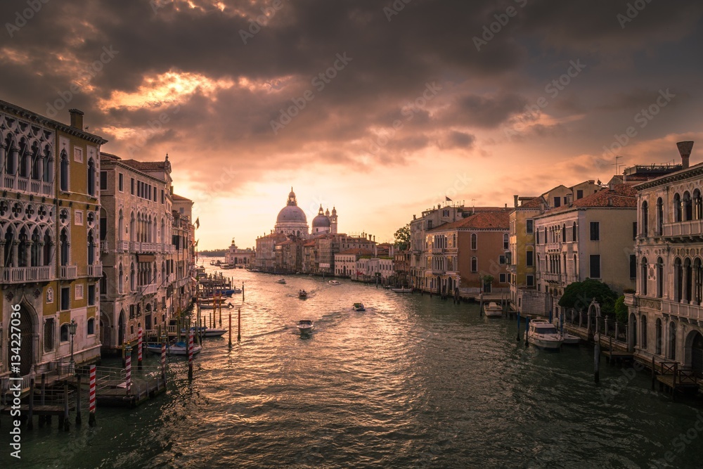 The canals of Venice by Sunrise