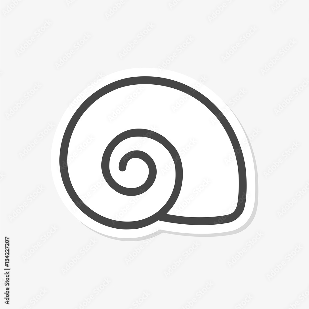 Flat Design Simple Icon - Snail Shell - vector Illustration