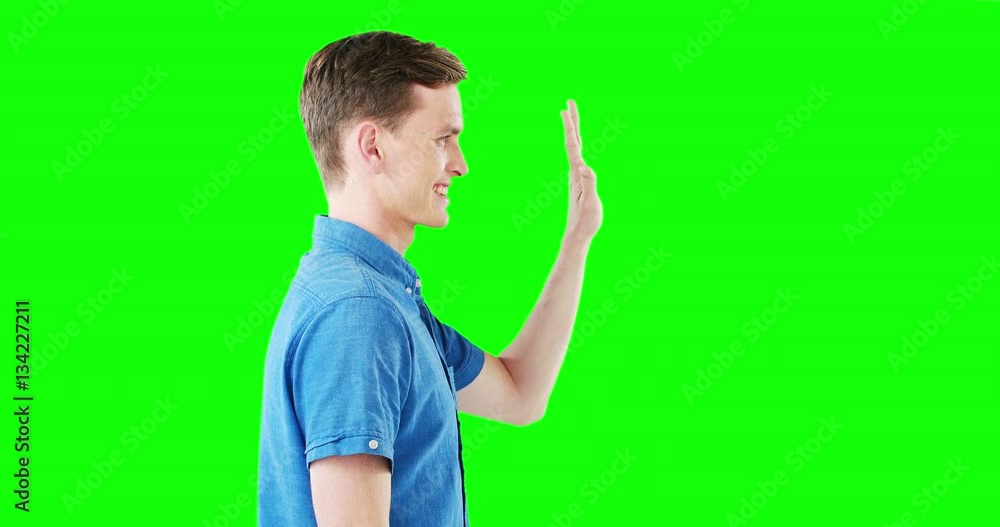 Man using digital screen Man using digital screen
