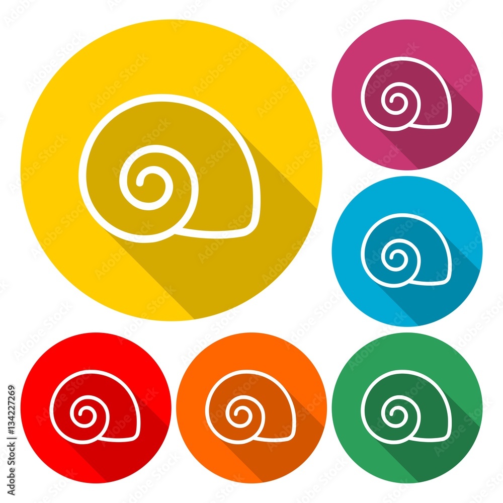 Flat Design Simple Icon - Snail Shell - vector Illustration Flat Design Simple Icon - Snail Shell - vector Illustration