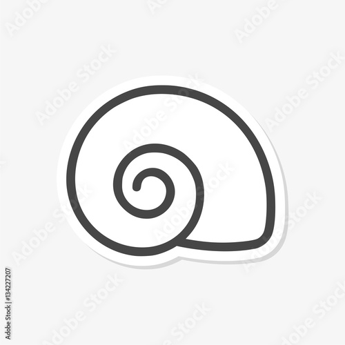 Flat Design Simple Icon - Snail Shell - vector Illustration