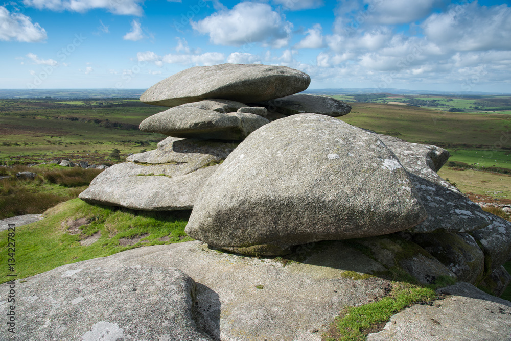 The Cheeswring, a natural rock formation on Stowe's Hill in the Bodmin Moor near Minions in Cornwall.