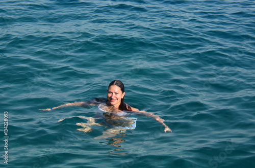 woman swimming in the sea