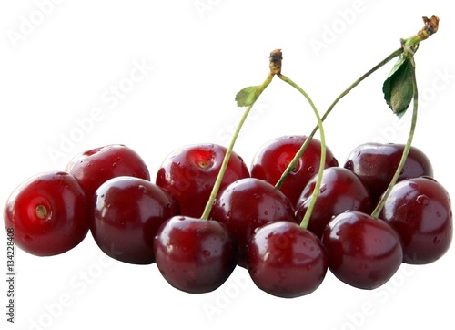 purple and red,ripe,juicy cherries