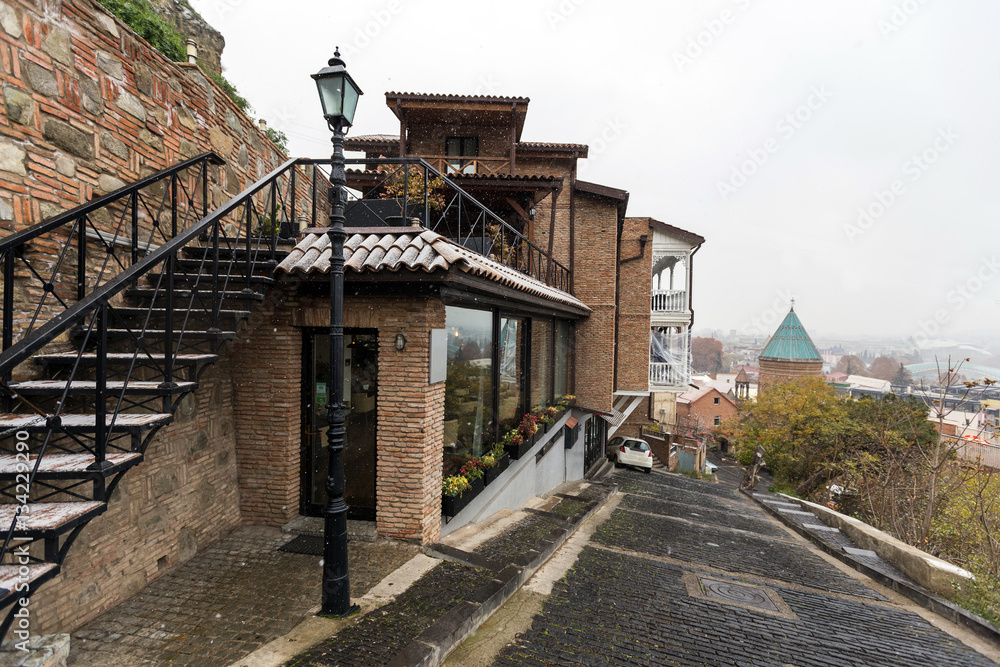 Front of coffeehouse in Tbilisi, Georgia