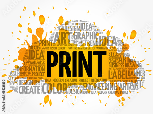 PRINT word cloud, creative business concept background