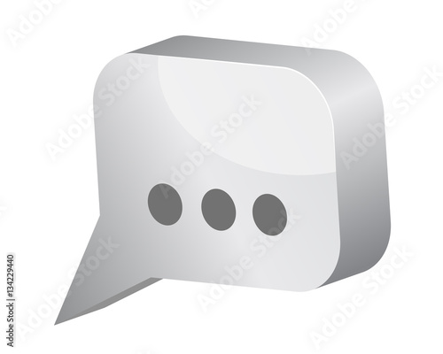 3d message icon with dots