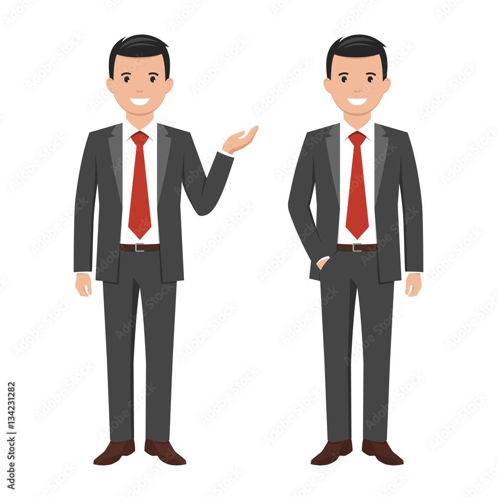 Vector illustration of a young cartoon style smiling businessman Vector illustration of a young cartoon style smiling businessman
