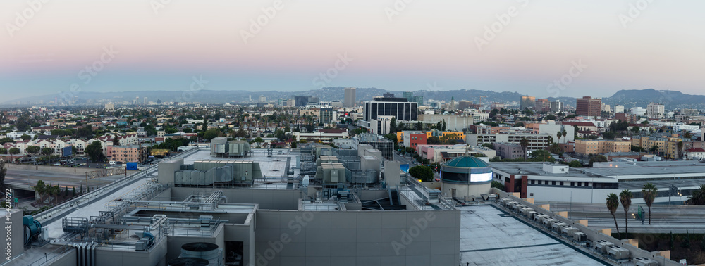Obraz premium Sunrise panorama skyline in Los Angeles