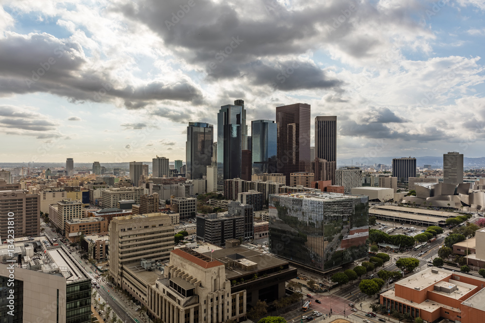 Obraz premium HDR skyline of downtown Los Angeles