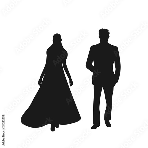 bride and groom. vector illustration. icon