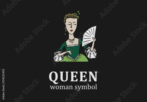 Young queen symbol for salon, showroom or parlor.