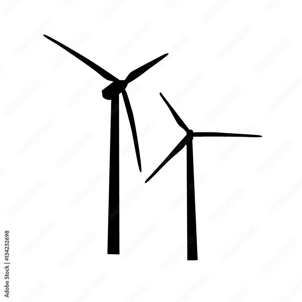 Wind Generator Vector icon of wind turbine. vector Stock Vector | Adobe Stock