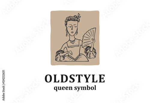 Old style sign with young queen. (ID: 134232631)