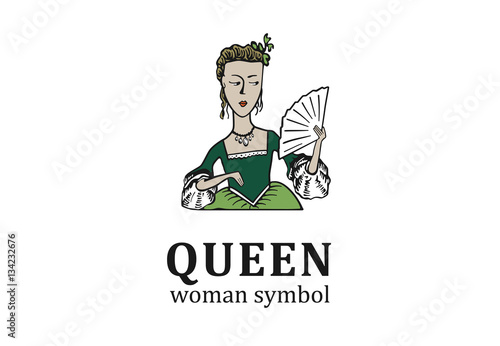 Young queen symbol for salon, showroom or parlor. (ID: 134232676)