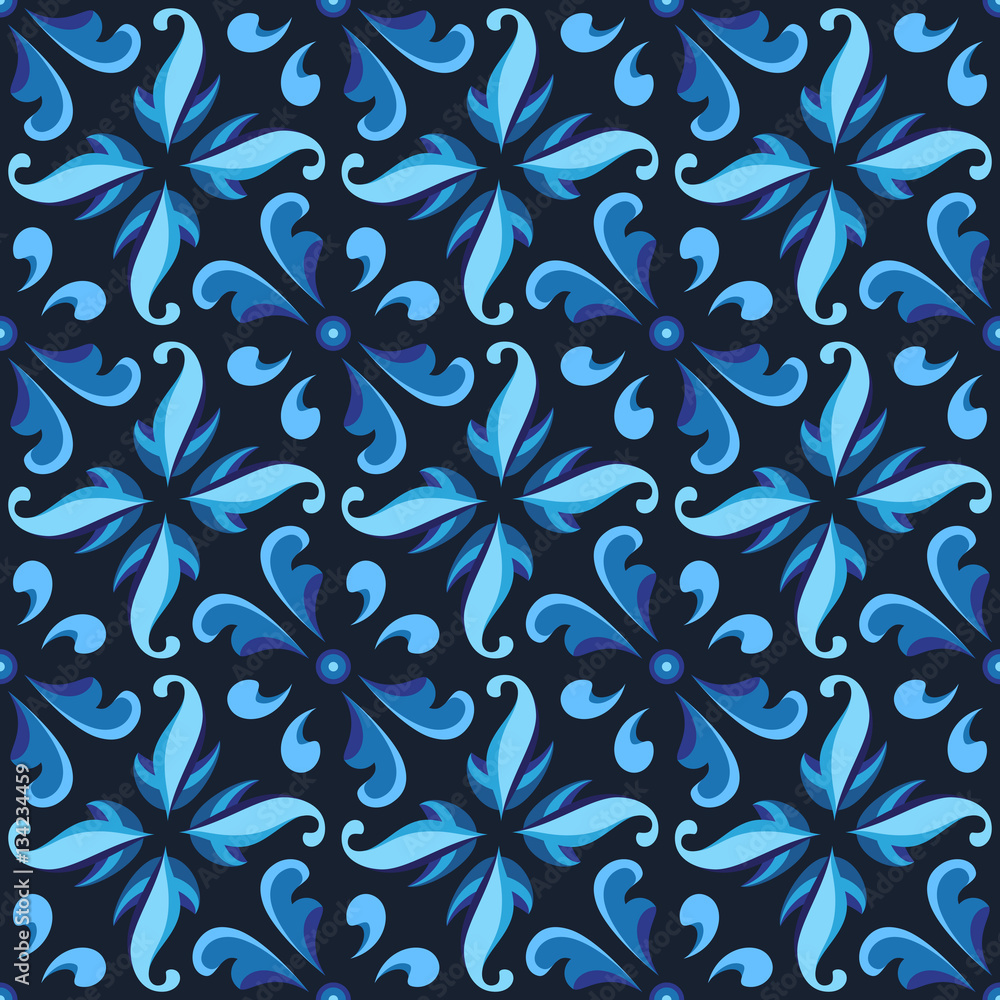 Blue butterflies ornament, seamless pattern Blue butterflies ornament, seamless pattern