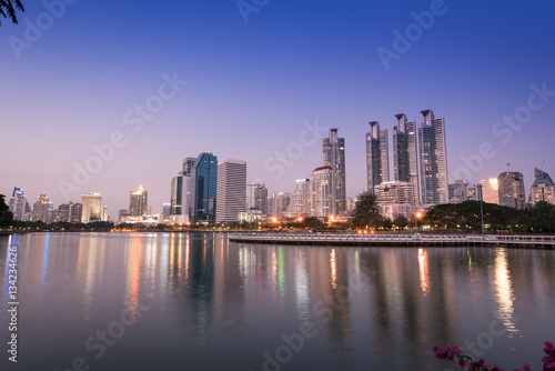 Cityscape bangkok residece and office Tower at night time   © VIEWFOTO STUDIO