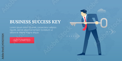 Business success key web banner