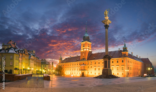 Warsaw,Poland-November 2016:Royal Castle and Sigismund's Column