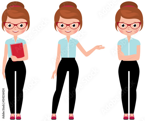 Business woman in full length isolated on a white background in