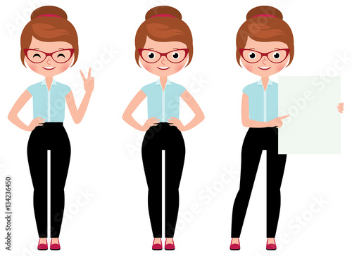 Business woman isolated on white background in full length in va