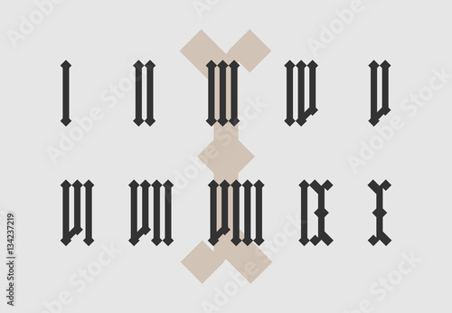 Old style isolated roman numeral set. (ID: 134237219)