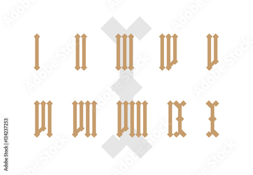 Old style isolated roman numeral set. (ID: 134237253)
