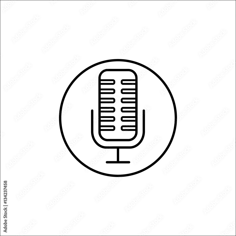 Microphone line icon, mobile sign and sound message, vector graphics, a linear pattern on a white background, eps 10. Microphone line icon, mobile sign and sound message, vector graphics, a linear pattern on a white background, eps 10.
