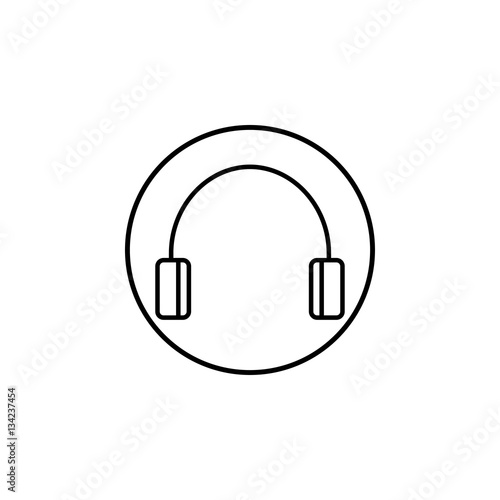 Headphone line icon, mobile sign and support operator, vector graphics, a linear pattern on a white background, eps 10.