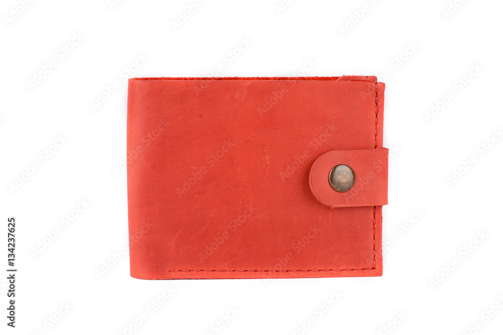 Leather wallet on a white background, isolated Leather wallet on a white background, isolated