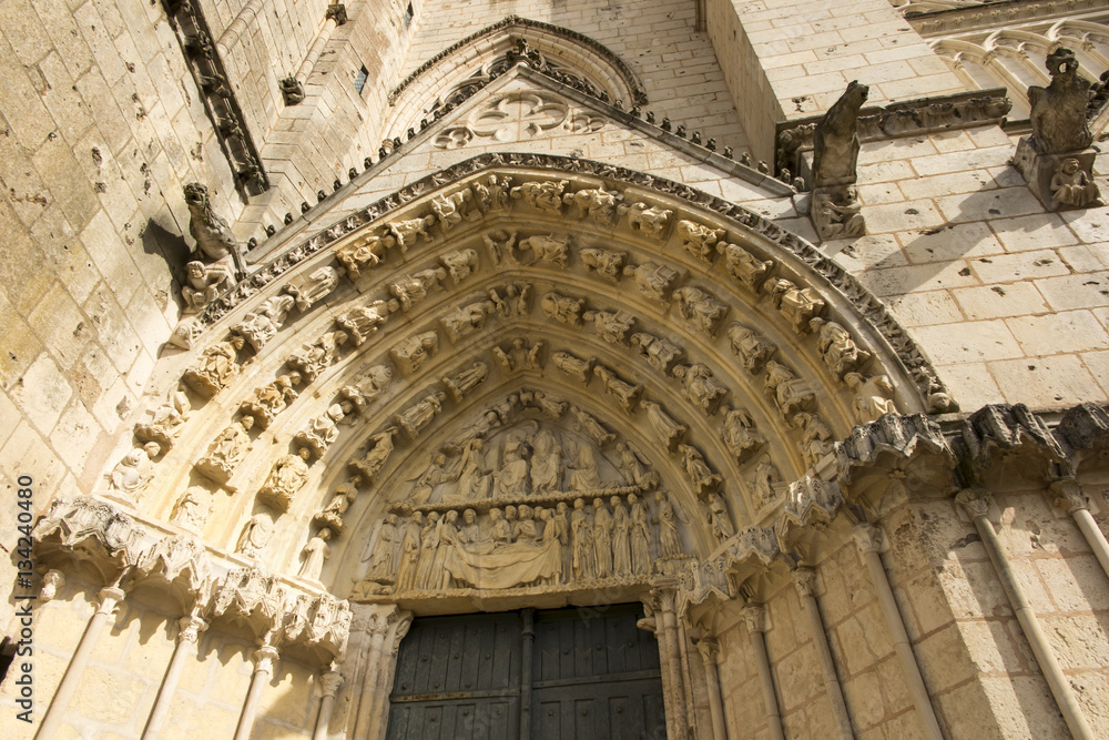 Exterior of the church of St Pierre in Poitiers