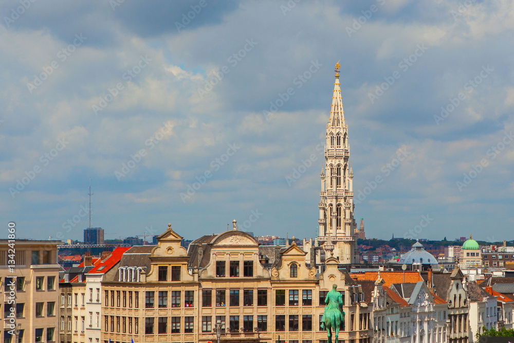 spire of the City hall in Brussels