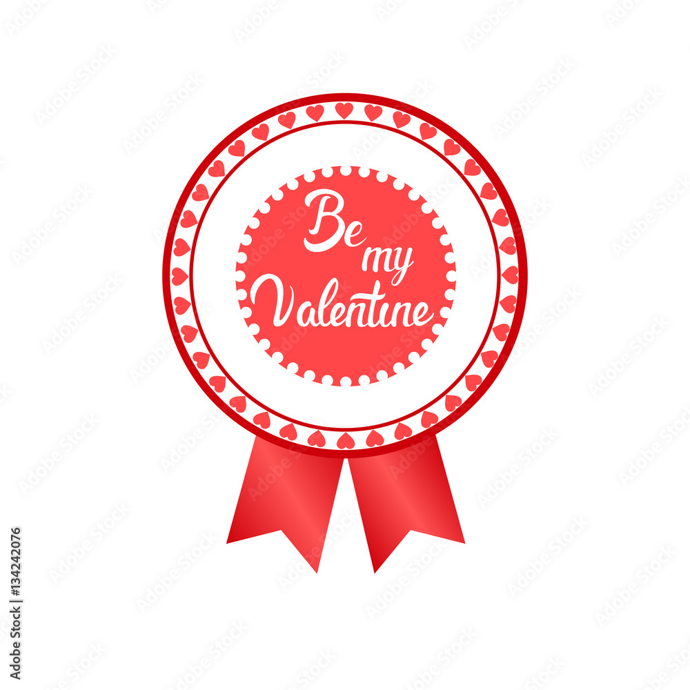 Valentine Day Gift Card Holiday Love Icon Stamp Flat Vector Illustration Valentine Day Gift Card Holiday Love Icon Stamp Flat Vector Illustration