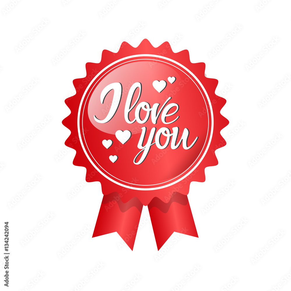 Valentine Day Gift Card Holiday Love Icon Stamp Flat Vector Illustration