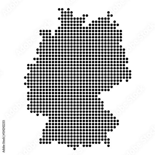Карта Германии. Силуэт Германии выполненный из круглых точек. Оригинальная абстрактная векторная иллюстрация.