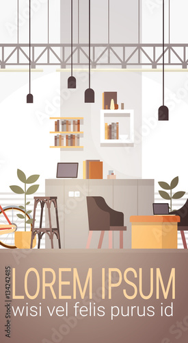 Creative Office Co-working Center University Campus Modern Workplace Flat Vector Illustration