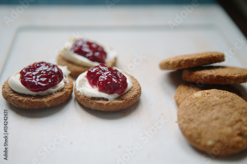 Sweet cookies with jam