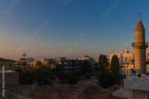 Rethymno, Greece - July 28, 2016: Panoramiv view to Rethymno
