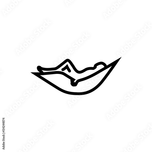 woman in hammock icon illustration