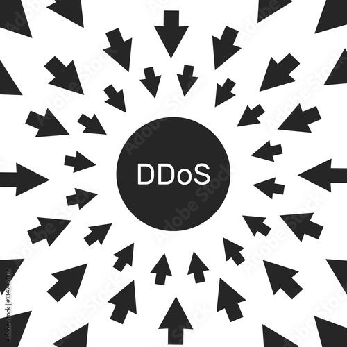 DDoS hacker attack. computer security and network threat