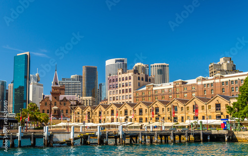 Old warehouses at Campbell's Cove Jetty in Sydney, Australia photo