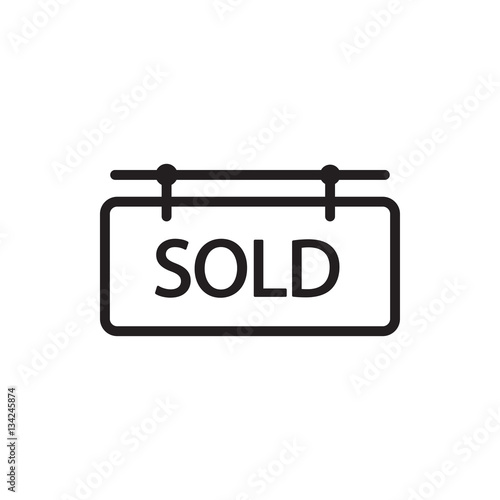 sold tag icon illustration